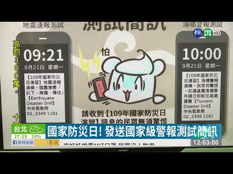 921地震滿21年 發送國家級防災簡訊 | 華視新聞 20200921