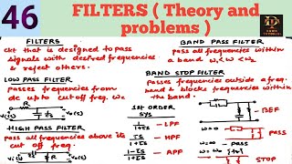 low pass filter | high pass filter | band pass filter | band stop or reject filter | all pass filter
