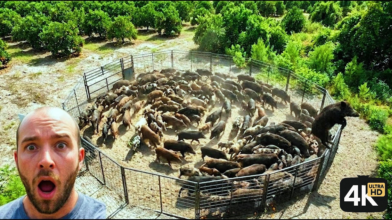 You'll be SURPRISED to see HOW MANY wild boars are caught in traps ...