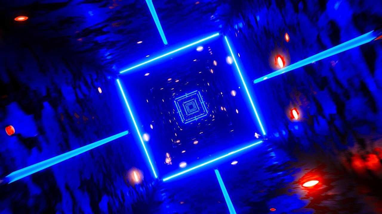 🔷 4K Заставка – Синий Цифровой Тоннель со Световыми Эффектами – Футуристичный VJ-Фон (Без Звука)