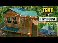 Time lapse of 7 Months OFF GRID - $20 Tent to Tiny House / My OFF GRID Journey to a DEBT FREE Life!