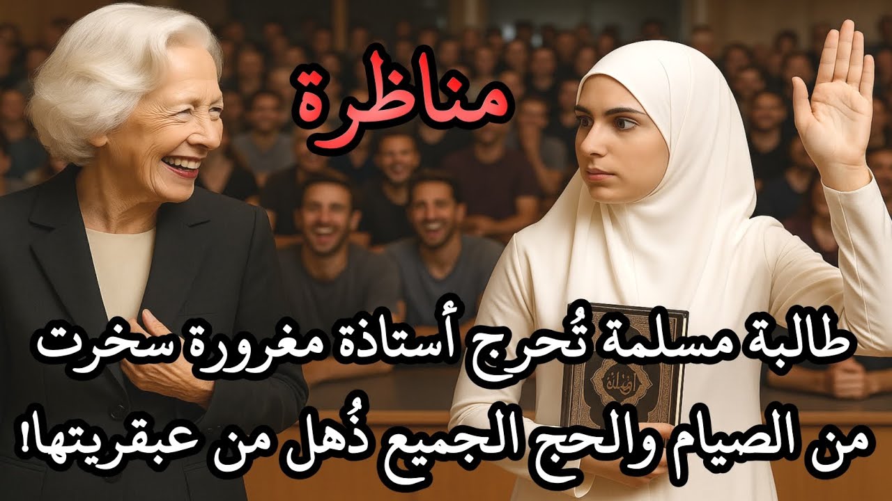 طالبة مسلمة تُحرج أستاذة مغرورة سخرت من الصيام والحج الجميع ذُهل من عبقريتها!