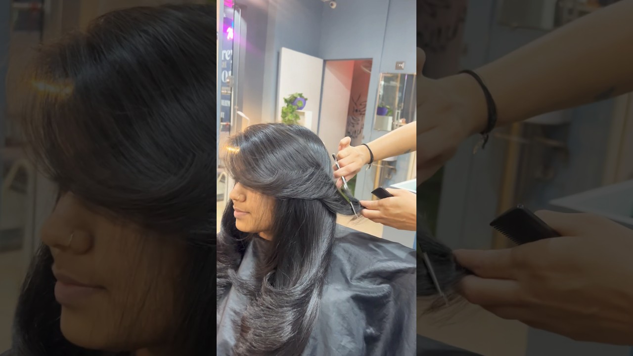 Curtain bangs 🌱🌱#viralreels #hairstyle #views #haircut #music #song #bollywood #salon #haircare