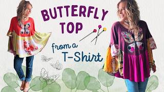 DIY Flowy Boho Butterfly Top | Upcycle Sewing