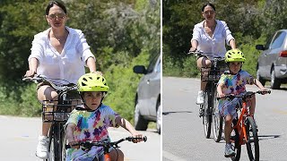 Simon Cowell's Son Eric And Baby Mama Lauren Silver Going Biking In The 'Bu
