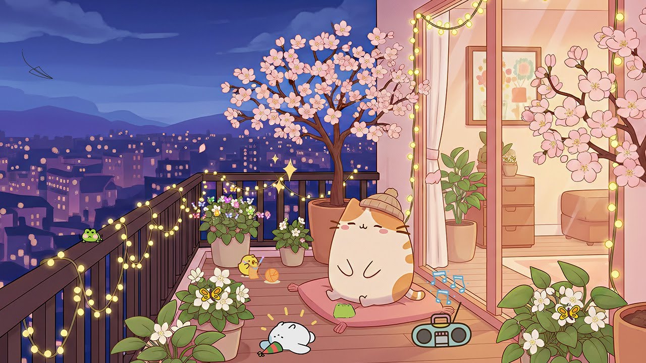 Lofi Cat Mochi ✨ Dreamy Night Lofi for Study, Work, and Deep Sleep