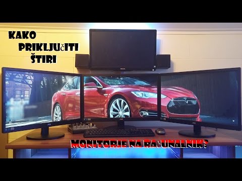 Kako priključiti štiri monitorje na računalnik?  (UHD - 4K !)