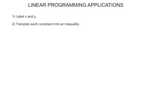 Setting up a Linear Progamming Application