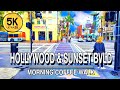 【5k】Hollywood Boulevard to Sunset Boulevard, Los Angeles |5k 60fps | Natural City Sounds