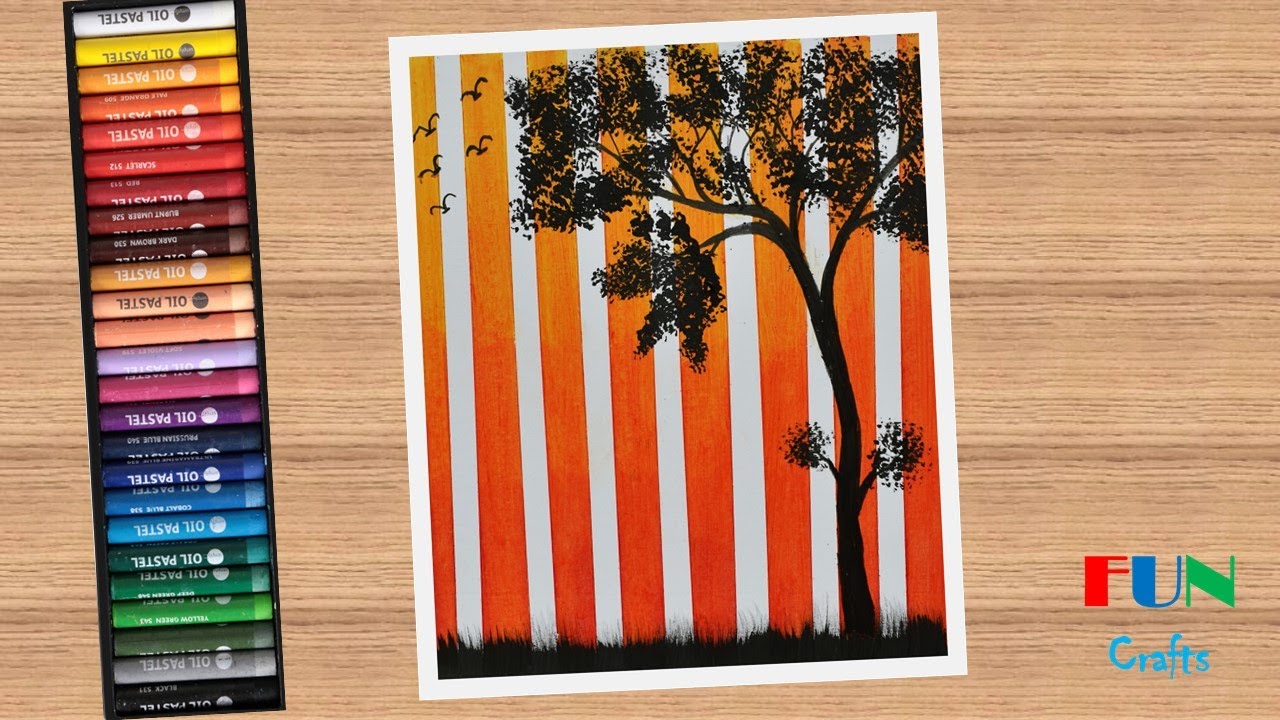 Easy Abstract Painting with Oil Pastel Masking tape YouTube