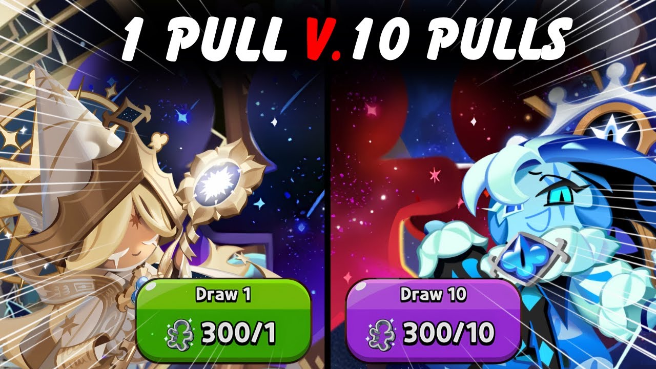 WHICH ONE IS LUCKIER? 1 PULL V. 10 PULLS | COOKIE RUN KINGDOM GACHA OPENING
