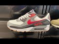 Nike Air Max 90 (White/Cool Grey/Black/Team Red) - Style Code: FB9658-100