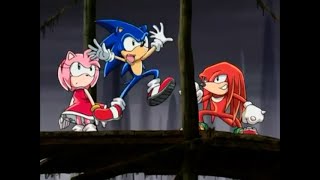 Sonic X Deleted Scene Knuckles Scare Sonic By Stomping On The Bridge