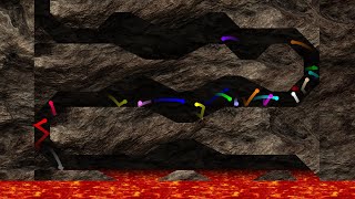 Escape from the Lava  Survival Marble Race in Algodoo