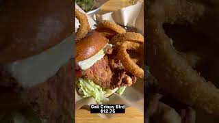 Fried Chicken sandwich, onion rings, burgers @ Grub Burger Bar Santa Clara, California