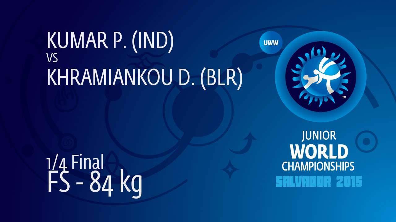 1/4 FS - 84 kg: D. KHRAMIANKOU (BLR) df. P. KUMAR (IND) by TF, 11-1