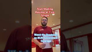 Town Meeting is back in session tonight at 7 pm. Follow along with our livestream.