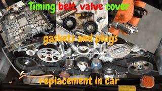 2008 Subaru Outback Sport timing belt valve cover gasket spark plug replacement no radiator remove