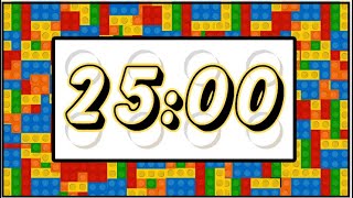 🧱 25-Minute LEGO Block–Style Countdown Timer | Classroom Visual Timer for Kids🧱