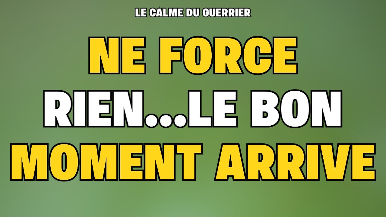 Ne force rien dans ta vie, tout arrive au bon moment