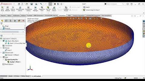 Solidworks simulation | Linear static analysis of a shell model