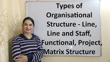 Types of Organisational Structure - Line, Line and Staff, Functional, Project, Matrix Structure