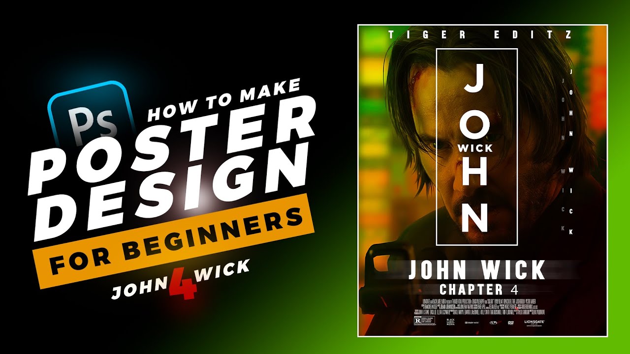 john wick poster design photoshop tutorial