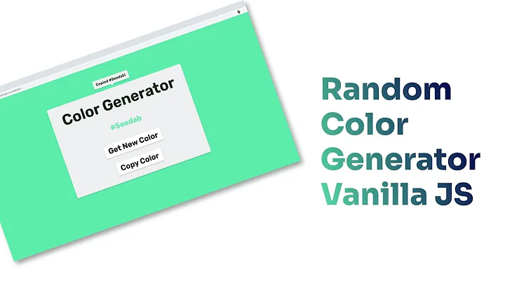 Random Color Generator (Vanilla Javascript Project)