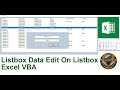 Listbox Data Edit On  Listbox Userform Excel VBA