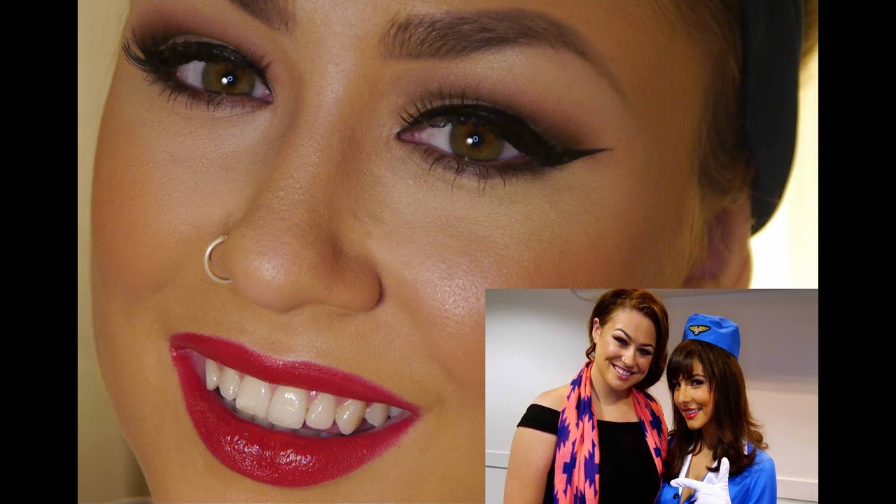 Pan Am Pin Up Tutorial With Roxanne Pallett | Gavin Blyth Ball | TheBeautyBom | Artdeco - YouTube