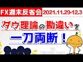 ダウ理論は相場環境認識でしか使えない?それ間違ってるよ【FX週末反省会2021/11/29-12/3_FX見える化labo】