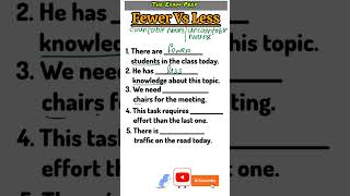 English Grammar Tricks for Competitive Exams | Fewer Vs Less | #shorts #ytshorts