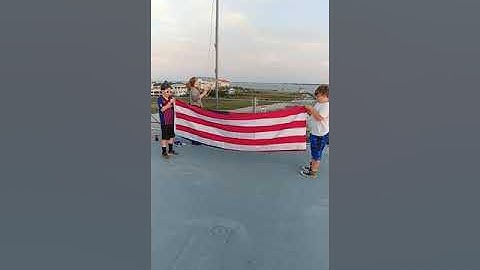 YORKTOWN FLAG FOLDING by cub scout pack 805 members