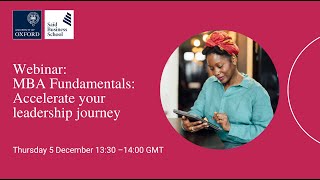 Webinar: MBA Fundamentals - Accelerate your leadership journey