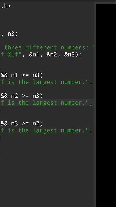 C Program to Find the Largest Number Among Three Numbers - YouTube