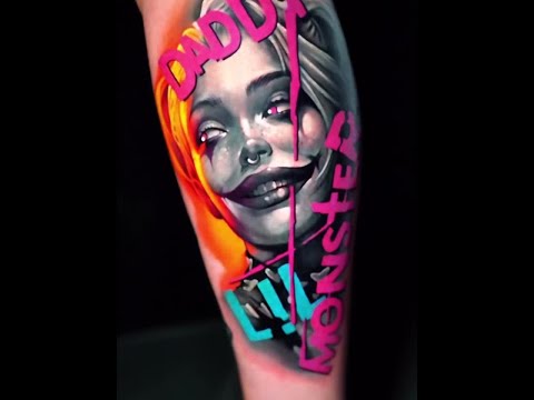 Amazing Harley Quinn piece by @tpainttattoo using Killer Ink supplies! 🎨