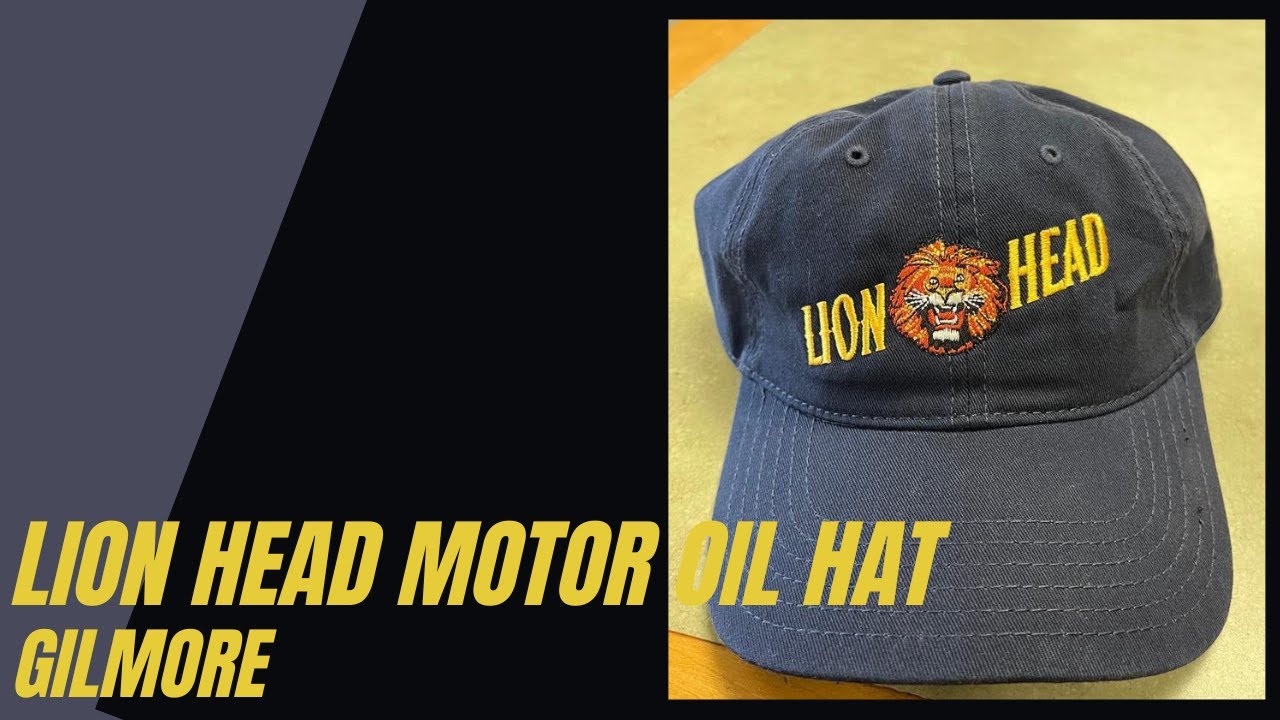 Gilmore Lion Head Motor Oil Hat Navy Blue with Embroidery at California Car Cover