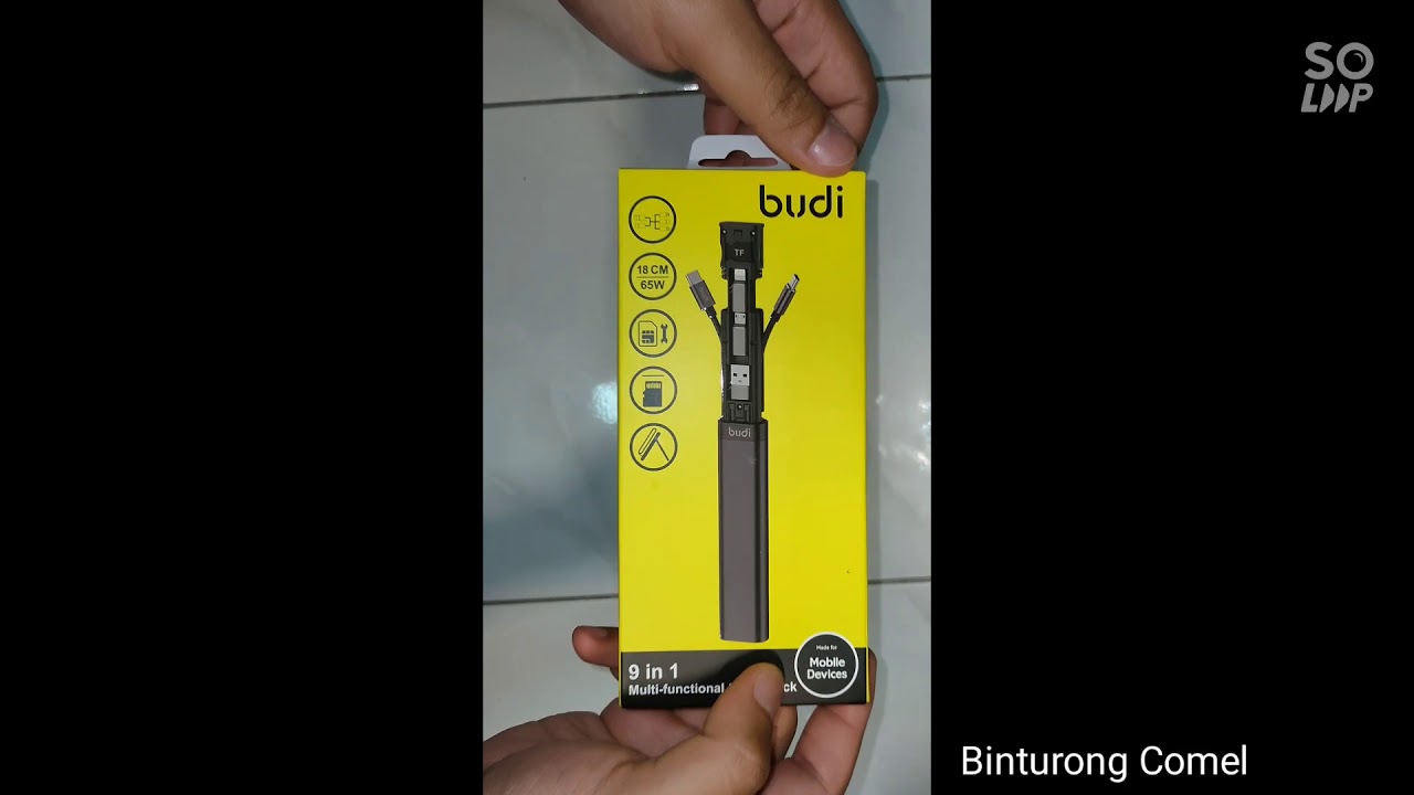 Budi 9 in 1 Multifunctional Cable Stick Unboxing - YouTube