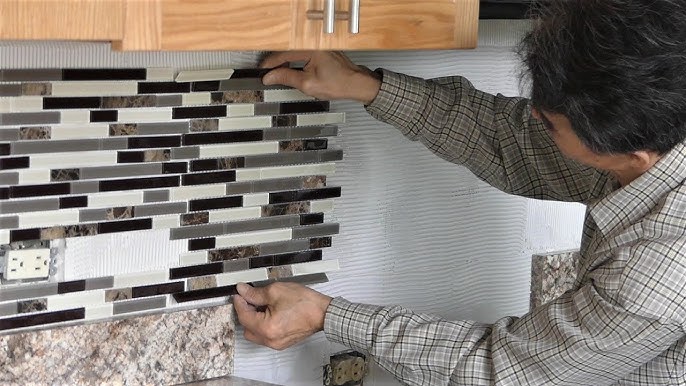 Como instalar salpicadero para cocina (mosaico en cristal) - Backsplash  tile installation 