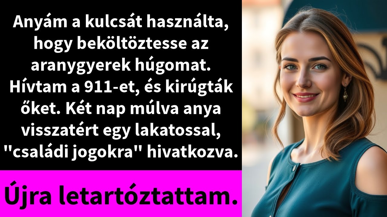 Anyám a kulcsát használta, hogy beköltöztesse az aranygyerek húgomat. Hívtam a 911-et,