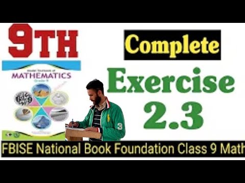 Class 9 Exercise 2.3 NBF Maths national Book foundation maths Ex 2.3 ...