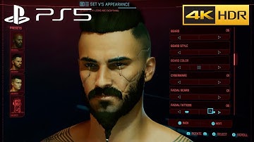 Cyberpunk 2077 Full Character Selection Menu  | PS5 4K60 HDR