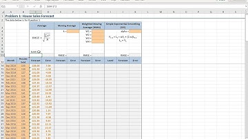Calculating Root Mean Square Error (RMSE) in Excel