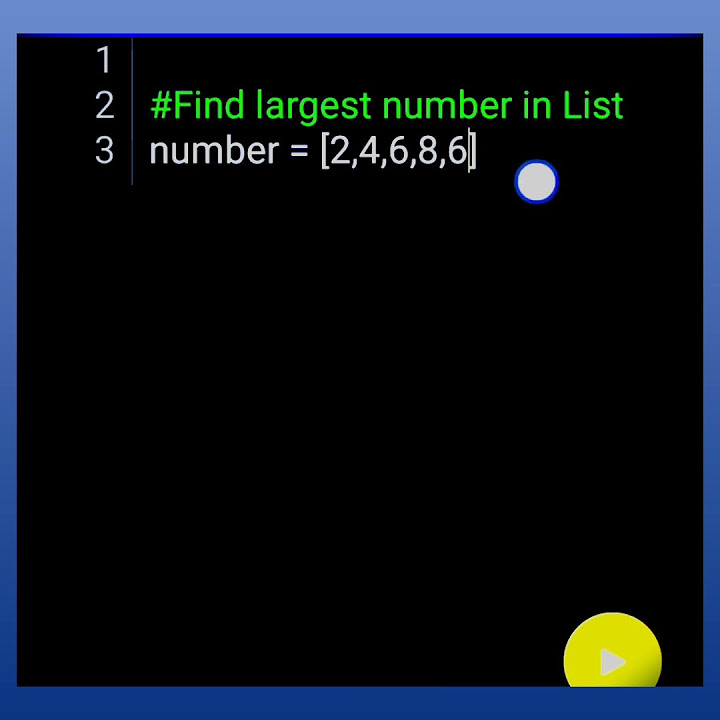 Find largest number in list in python #pythontips #pythonlist # ...