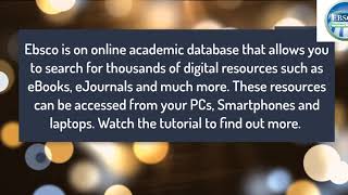 Using the Ebsco database