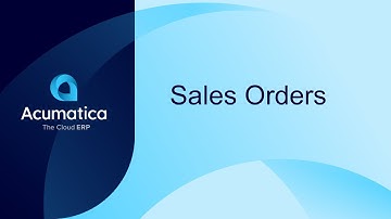 Sales Orders