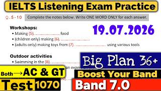 IELTS Listening Practice Test 2026 with Answers | 19.07.2026