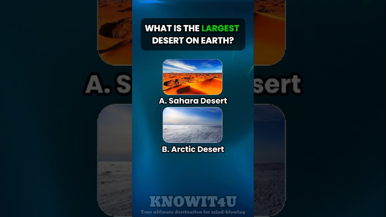 🌎📜🏜️ Geography Trivia: What Is the Largest Desert on Earth? 