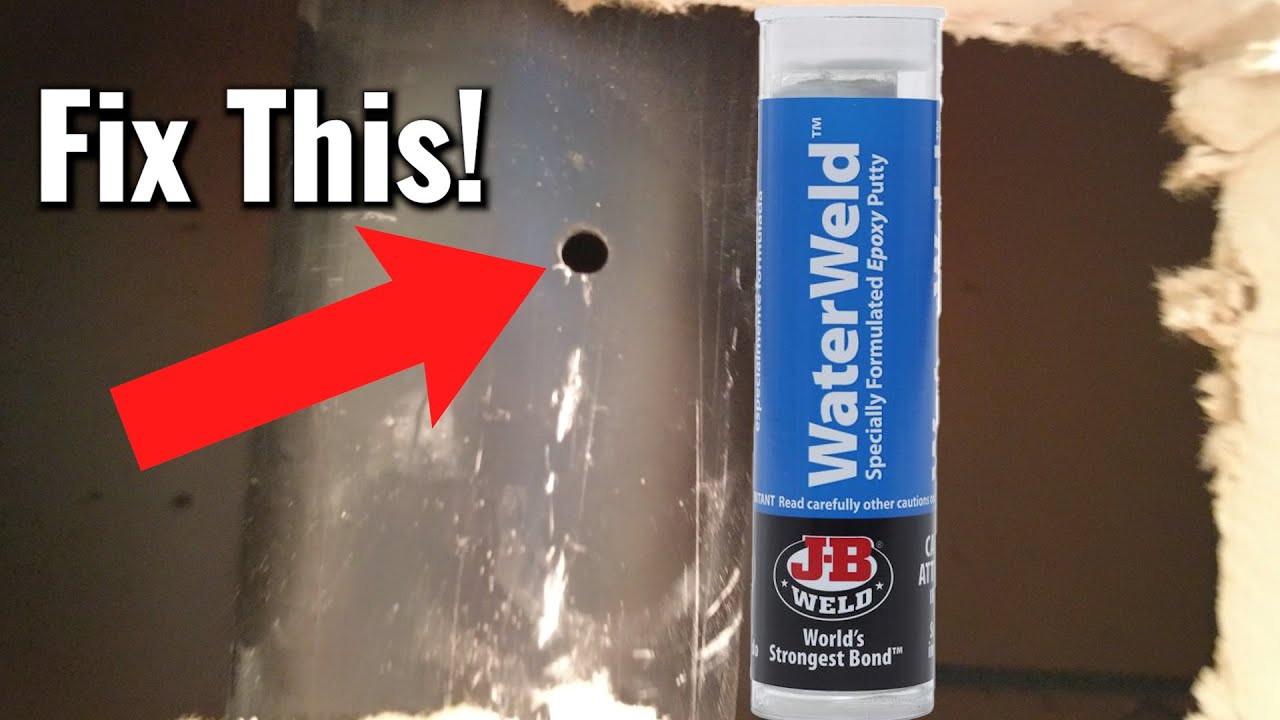 How To Fix A Hole In A Pipe How to Fix Hole in PVC Drain Pipe with JB Water Weld - YouTube