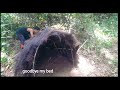 solo camping | an easy way to make a camping tent in the forest